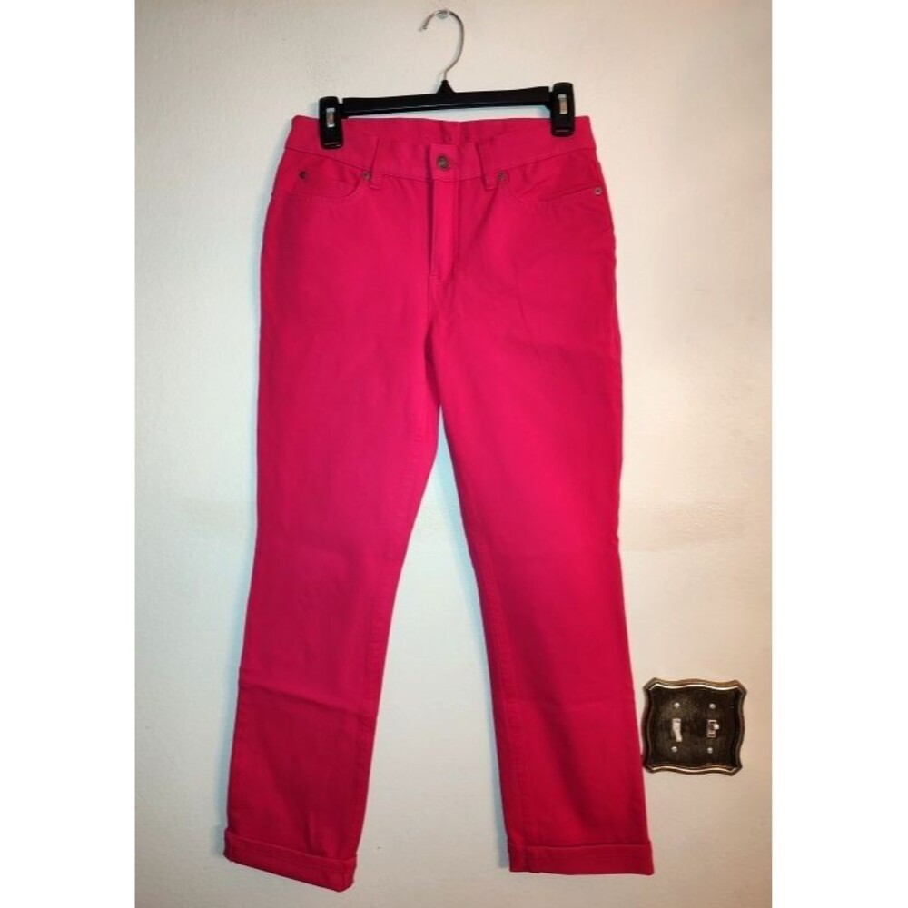 Women's Escada Sport Linda Slim High Rise Magenta Cotton Stretch Jeans EUR Sz 36